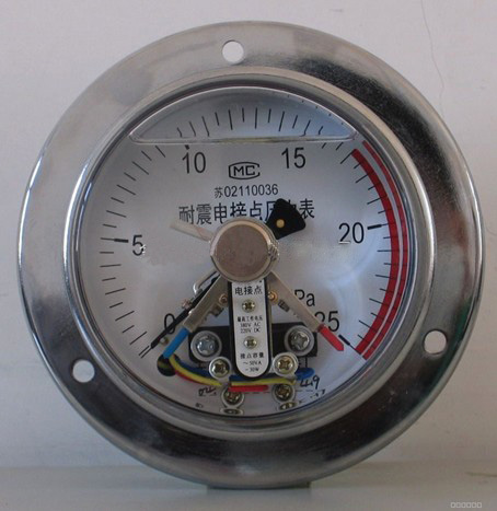 軸向帶邊不銹鋼耐震電接點壓力表